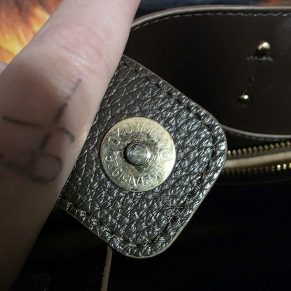 Anne Klein Dark Brown Tote with Sunflower Pouch - Picture 5 of 8